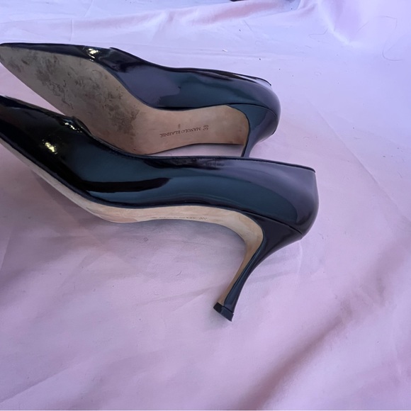 Manolo Blahnik Patent Leather Kitten Pumps - Picture 4 of 5